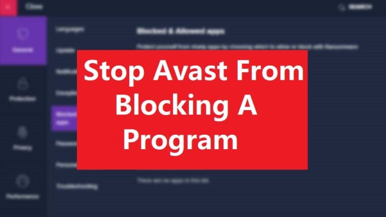Stop Avast From Blocking A Program In Windows